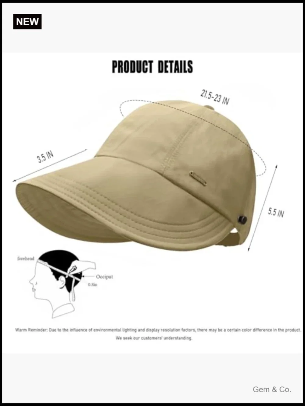 UPF 50+ Sun Hat Wide Brim Packable Ponytail Adjustable Fishing Hiking Hat